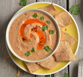 Bean dip with tortilla chips